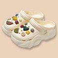 thumbnail image 2 of MIASHUI Sabots à Plateforme pour Femmes, Légers, Chaussures de Jardin d'Extérieur, Pantoufles de Plage, Sandales, Blanc, 9, 2 of 4