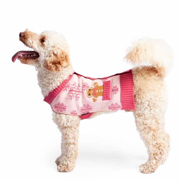 One Paw, Chandail de fête pour chien, Rose, Tricot 100 % acrylique