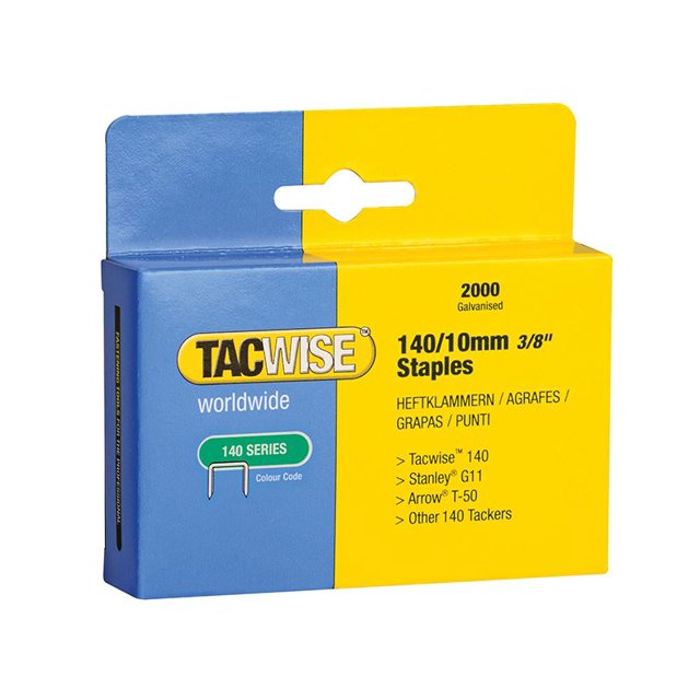 Tacwise - 140 Heavy-Duty Staples 10mm (Type T50 G) (Pack 2000)