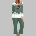 thumbnail image 2 of Pisexur Pyjamas de Noël pour Femmes Ensemble Deux Pièces Tendance Vacances Imprimé Verre de Vin Rouge Pjs Décontractés Manches Longues Col Rond Hauts Pantalons de Pyjama Vêtements de Nuit, 2 of 4