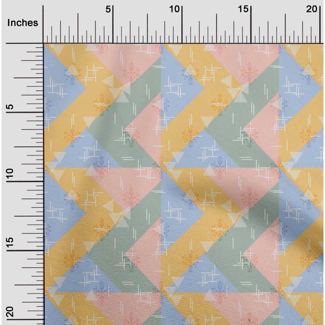oneOone Polyester Lycra Fabric Line|Chevron & Triangle Geometric Fabric Prints By Yard 56 Inches Wide