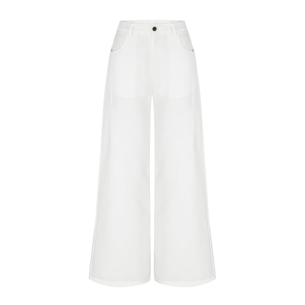 White Jeans Women Wide Leg Casual High Waisted Stretch Jean Pants