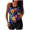 thumbnail image 2 of UPPADA Two Piece Tankini Swimsuits for Women High Waisted 2 Piece Bathing Suits Floral Print Tankini Set Tummy Control Modest Swimwear for Holiday Womens Tankini Tops Built In Bra Multicolor,S, 2 of 5