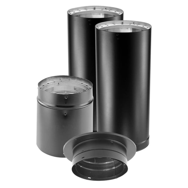 DuraVent DVL 6 x 6 Inch Stainless Steel Double Wall Connector Kit, Black
