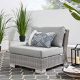 thumbnail image 1 of Modway Conway Rattan & Fabric Outdoor Patio Armless Chair in Light Gray, 1 of 8