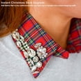 thumbnail image 4 of Red Christmas Plaid Rhinestone Detachable Collar, Women False Shirt Dickey Collar Fake Half Shirt, 4 of 8