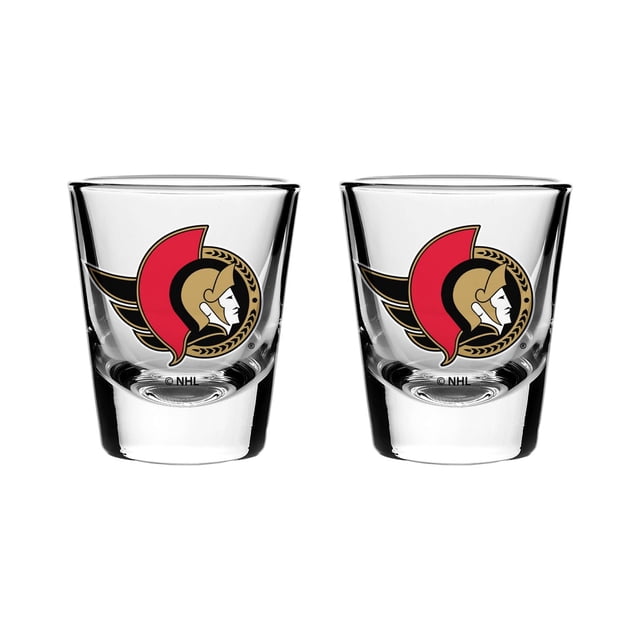 2 VERRE À SHOT SOUS LICENCE OFFICIELLE LNH OTTAWA SENATORS