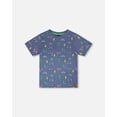 thumbnail image 1 of Deux Par Deux Organic Cotton Jersey T-Shirt Blue Bicycle Print, 1 of 4