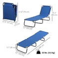 thumbnail image 3 of Outsunny Chaise Longue Pliante, Chaise de Bronzage 5 Positions, Bleu, 3 of 10