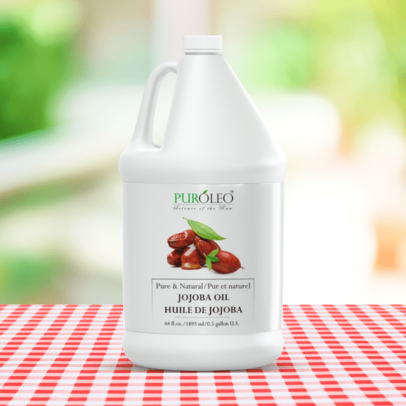 PUROLEO Jojoba Oil 64 Fl Oz/1900 ML (Packed In Canada) 100% Pure and Natural for Hair Oil, beard oil , Cuticle Oil, baby oil & Face Oil | |Personal Beauty Pack Easy to carry | Premium Packaging