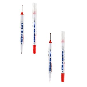 Cqxid Crayon Curler sous $5 Stylo Mise à niveau Long Head Marqueurs de trous profonds Stylos de marquage d'encre de menuiserie Stylot de marquage de construction de stylo de menuisier coloré Outil pour le travail du bois de salle de bains .5ml*2
