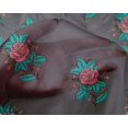 thumbnail image 4 of oneOone Silk Tabby Fabric Leaves & Floral Block Print Fabric BTY 42 Inch Wide, 4 of 4