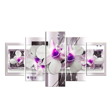 Tableaux sur Toile Art Mural Mode Art Mural Peinture sur Toile 5 Fleurs de Manganier Art Mural sur Toile Encadré Fleur Art Mural sur Toile Impressions sur Toile Art Mural