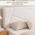 thumbnail image 4 of Full Bed Frame,Telino Full Size Platform Bed With Fabric Upholstered Headboard, White, 4 of 5