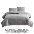 thumbnail image 4 of Danhjin Polyester Bedding Double Sided Washed Quilted Bed Cover 3 Pcs Set Solid Colo Pillowcase20x26in Comforter Set, 4 of 6