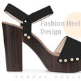 thumbnail image 4 of BLISSFUL STEP Women's Platform Slingback Chunky Heels Sandals, 4 of 6