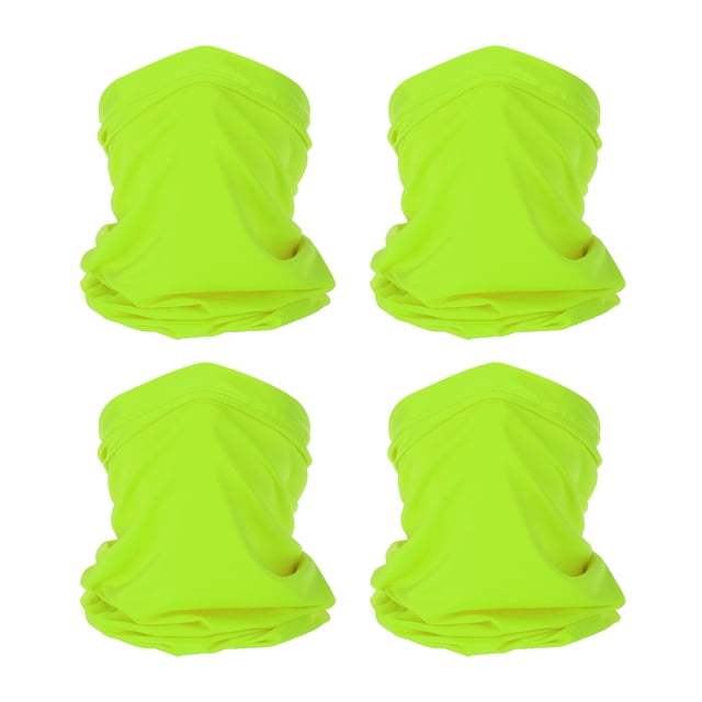 Uxcell Neck Gaiter, 4 Pack Breathable Cooling Face Cover Scarf for Cycling Running, Lime