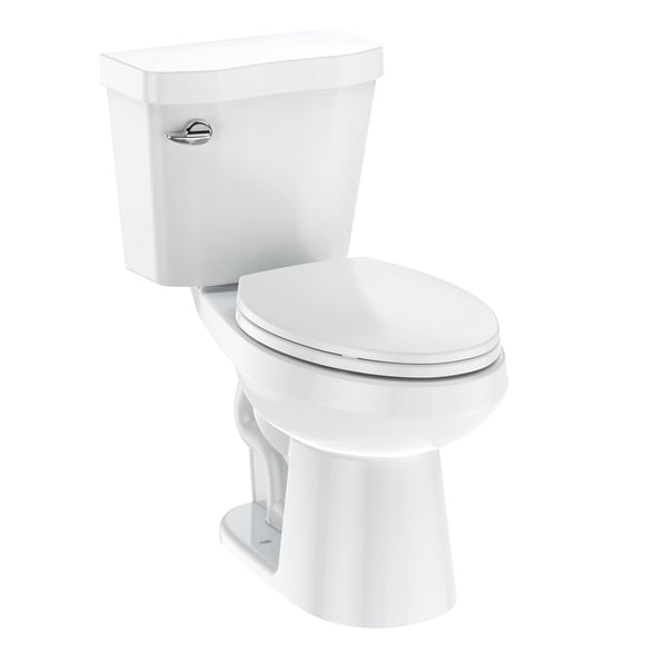 Two-piece Toilet with Water Fittings and Toilet Cover, 1.28GPF Water-saving Fast-flushing Siphon Toilet,Efficient Bathroom Toilet