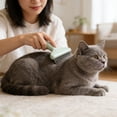 thumbnail image 5 of Self-Cleaning Metal Grooming Brush for Cats and Dogs Detangling and Dematting Tool with One-Click Release for Easy Undercoat Removal, 5 of 5