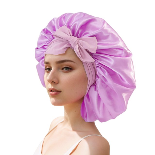 Decodeary Chapeau Rond en Satin Ruban Polyvalent Aide à la Vie Confortable et Respirant violet