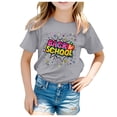 thumbnail image 1 of LUOGENLI T-Shirt pour Filles Enfants École Rentrée des Classes Imprimé Décontracté Manches Courtes Haut T-Shirt Maxi Hauts Ensemble à Volants Gris 4-5 Ans, 1 of 7