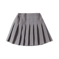 thumbnail image 1 of MIASHUI Jupe Mini Plissée pour Filles Taille Haute Tennis Uniforme Scolaire Jupes, Gris Pâle, 13-14 Ans, 1 of 4