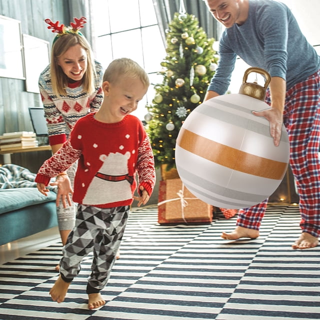 55CM Outdoor Christmas Inflatable Decorated Ball Giant Christmas Inflatable Ball Christmas Tree Decorations