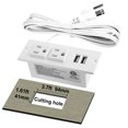 thumbnail image 2 of Barre d'Alimentation de Bureau avec 2 Prises, 2 Ports USB, Barre Encastrée Encastrable, 2 of 6
