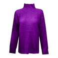 thumbnail image 3 of Besolor Chandails à Col Roulé pour Femmes Manches Longues Décontractées Tricot Torsadé Pull Ample Automne Hiver, 3 of 4