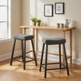 thumbnail image 2 of HOMCOM Bar Stools Set of 2 Velvet Upholstered Counter Height Barstools Grey, 2 of 10