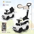 thumbnail image 3 of Costway 3 in 1 Ride on Push Car Mercedes Benz G350 Stroller Sliding Car w/ Canopy White, 3 of 10