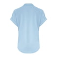 thumbnail image 5 of RKSTN Womens Summer Tops Fashion Cotton and Linen Buttons Going out Tops Basic Solid Color Shirts V-Neck Short Sleeve Loose Fit Pullover Tops, 5 of 5