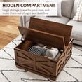 thumbnail image 4 of HOMCOM Coffee Table with Flip Top Hidden Storage, Square Center Table Brown, 4 of 10