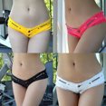 thumbnail image 4 of Jeans Courts d'Été Décontractés pour Femmes, Triangle Entrejambe Taille Basse avec Boutons, 4 of 6