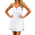thumbnail image 4 of pstuiky Athletic Dress, Women Summer V-Neck Sleeveless High Waist Dresses - Solid Casual Sundresses for Beach Party Vacation - Flowy A-Line Midi Dress for Women -, 4 of 6