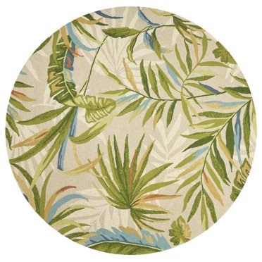 HomeRoots 354133 Tapis Rond en Polypropylène Traité aux UV de 7 Pi 6 Po, Sable