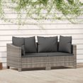 thumbnail image 1 of vidaXL Ensemble de Salon de Jardin 2 Pcs avec Coussins Gris en Rotin Poly, 1 of 5