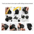thumbnail image 3 of Rubber Swivel Caster, 2pcs Suitcase Caster Wheels Replacement Wheels Bearings Repair Kits, 3 of 8
