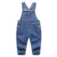 thumbnail image 1 of KIDSCOOL SPACE Baby Boy Girl Ripped Denim Cute Workwear,Fashionable Kids Jean Overalls, 9-12 Months, 1 of 8
