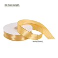 thumbnail image 2 of Unique Bargains 1 Inch 50 Yard Wide Satin Ribbon with Gold Edges Grosgrain Fabric Ribbon for Gift Wrapping, Champagne Gold, 2 of 7