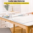 thumbnail image 2 of VEVOR Plastic Table Cover 36 x 60 Inch, 1.5 mm Thick Clear Table Protector, Rectangle Clear Desk Mat, Waterproof & Easy Cleaning for Office Dresser Night Stand, 2 of 9