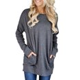 thumbnail image 2 of LAPA Womens Tops Solid Round Neck Tunic Raglan Shirts Long Sleeve Shirt Blouse, 2 of 4