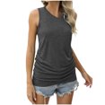 thumbnail image 1 of Timegard Summer Tank Tops for Women V-Neck Sleeveless Side Ruched Comfy Casual Tunic Tops Basic Tee Shirts, 1 of 7