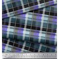 thumbnail image 2 of Soimoi Purple Rayon Fabric Check Check Print Sewing Fabric Yard 56 Inch Wide, 2 of 4