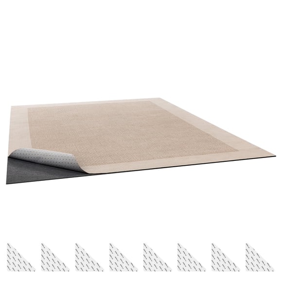 KFFKFF Rug Pad 10 x 14 ft, Non-slip Carpet Area Pad, Rug Mat Padding with Dual Surface Felt Cushion & Rubber Gripper, Hardwood Floor Protection for All Floors