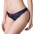 thumbnail image 3 of WTXUE Intimates | Waist Comfortable Hollow Ruffle Womens Low Bow Lace Underwear | 1 Piece Dark Blue XXL, 3 of 6