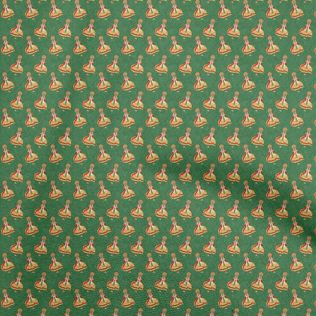 oneOone Velvet Green Fabric Onam Kathakali Sewing Craft Projects Fabric Prints By Yard 58 Inch Wide