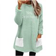 thumbnail image 1 of Penkiiy Chandails Molletonnés Doublés en Sherpa pour Femmes, Col Rond, Chandail Molletonné Duveteux, Chandail d'Hiver Chaud avec Poches 2024 S Vert, 1 of 6