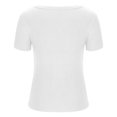 thumbnail image 3 of Timegard Hauts de Sortie pour Femmes Col Rond Confortables Coupe Ajustée Manches Courtes Couleur Unie Hauts Décontractés, 3 of 4