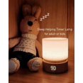 thumbnail image 5 of Timer Night Light, Small LED Bedroom Light, Bedside Table Lamp, Children's Night Light, Baby Breastfeeding, Wood Grain, Dimmable, Battery Powered, Warm Mood Light Color, 5 of 5